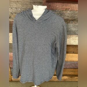 Modern Culture Hooded Pullover Top - Medium -Gray Textured Knit